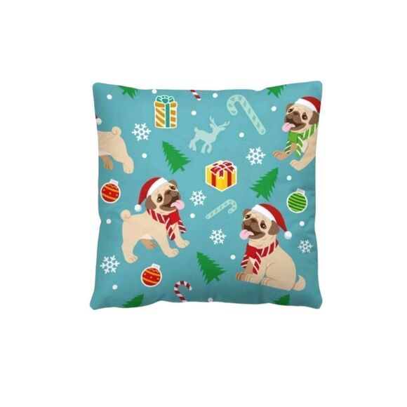 Pug Christmas Pillow Cover - Picture 1 of 7